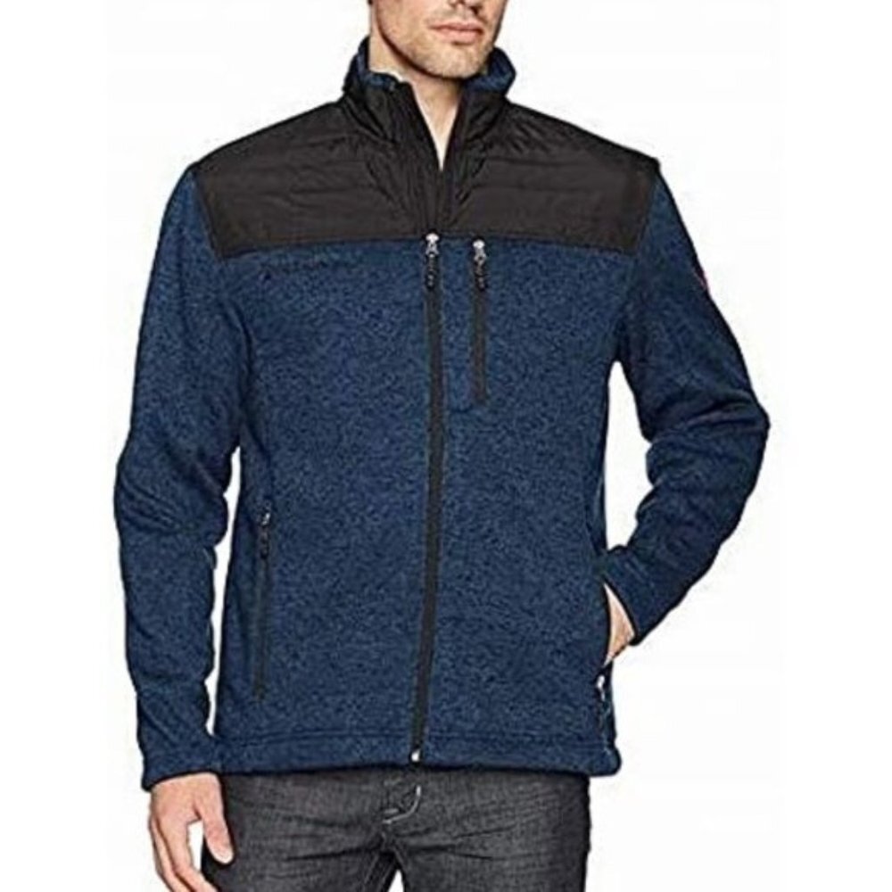 FREE COUNTRY HEATHERED FLEECE FRONT ZIP JACKET